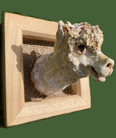 Happy Alpaca Ceramic Portrait